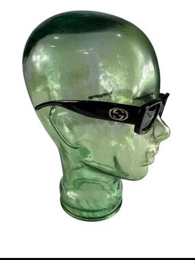Gucci Black Thick-Frame Sunglasses with Double-G Emblem